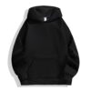 COTTON BLEND FLEECE HOODIE BLACK