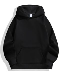 COTTON BLEND FLEECE HOODIE BLACK